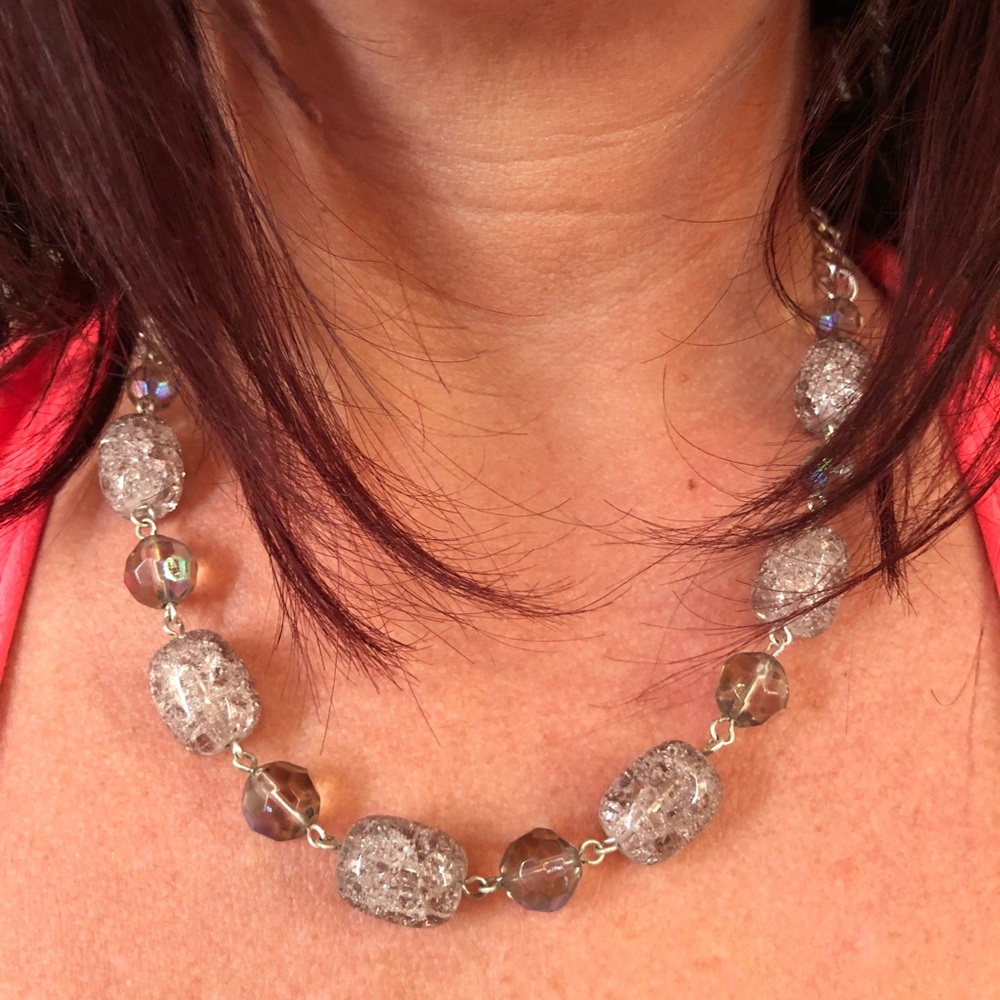 Fun necklace with white/clear beads